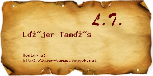 Lájer Tamás névjegykártya